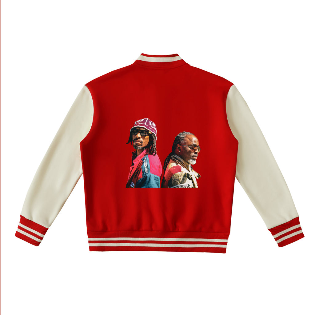 Two-Tone Fleeced Varsity Jacket