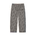 Unisex Vintage Wash Leopard Wide Leg Jeans
