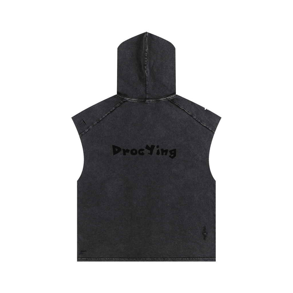Snow Washed Boxy Hooded Tank Top