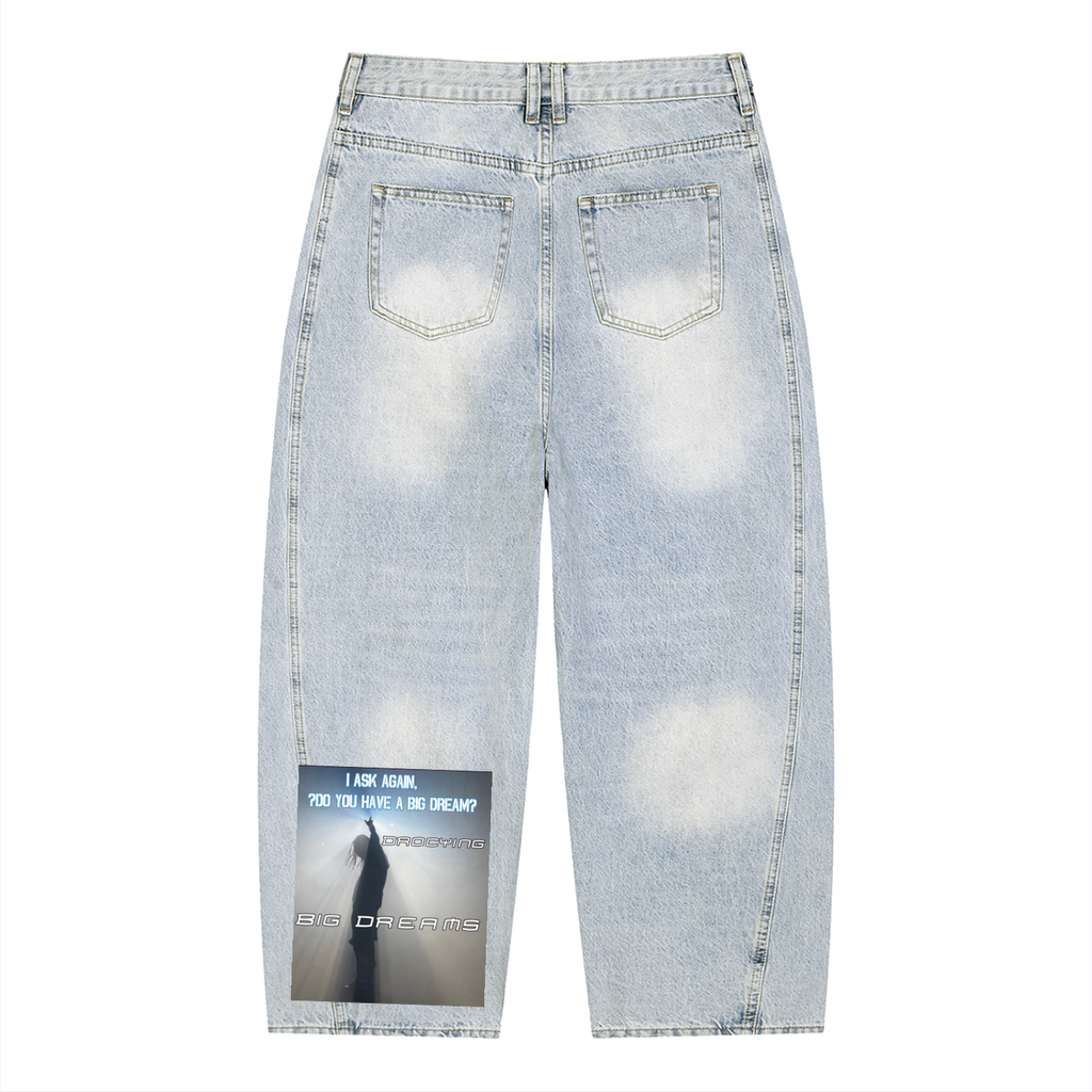 Men's Vintage Wash Sunfade Barrel Leg Jeans