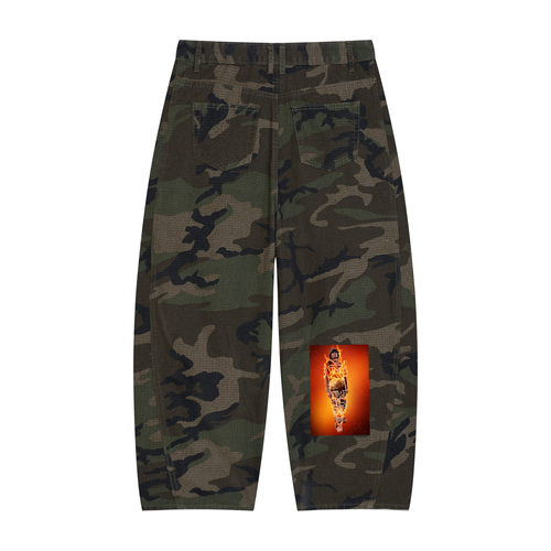 Men’s Camo Barrel Leg Cargo Pants