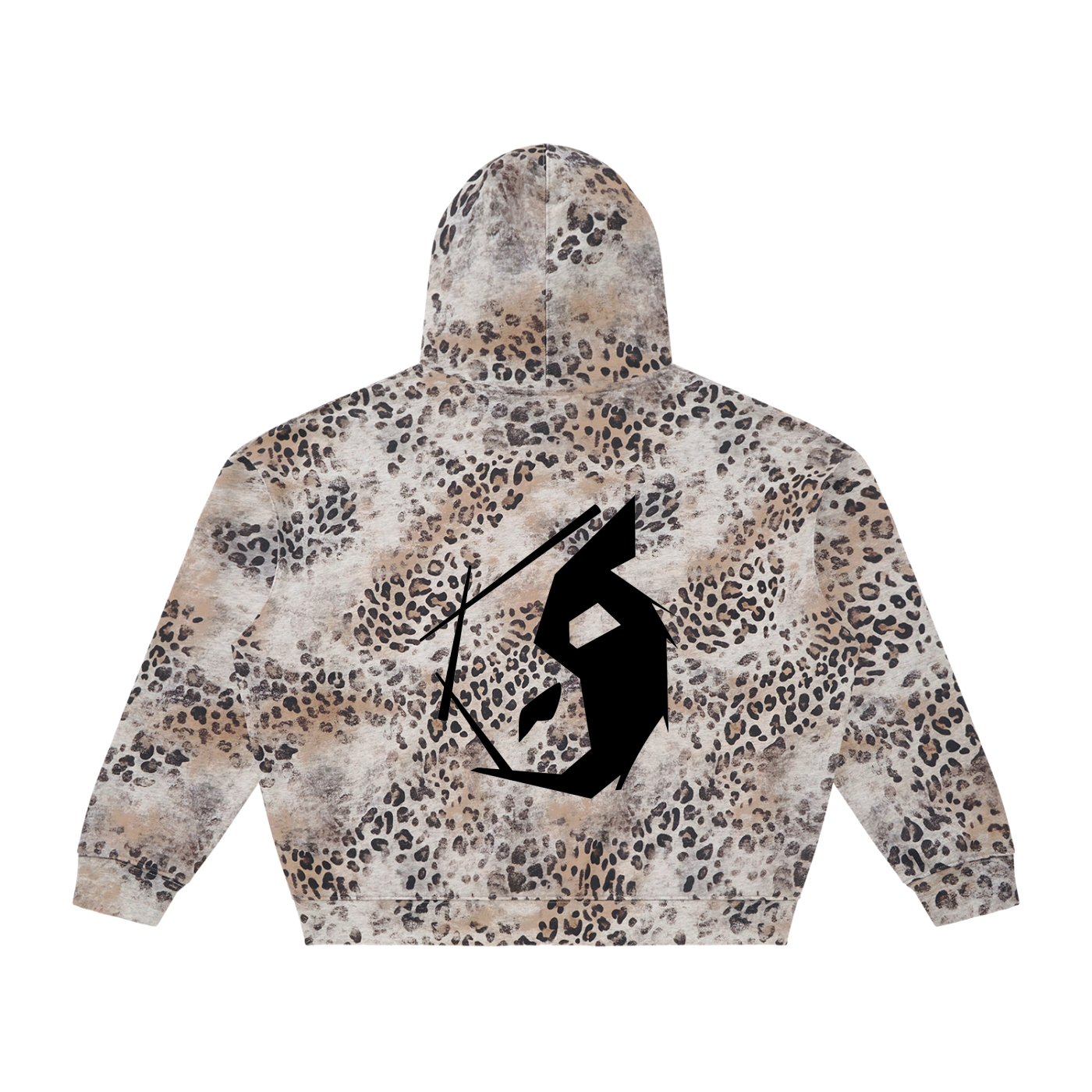Unisex Vintage Wash Leopard Full Zip Hoodie